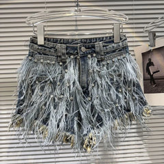 Don't Ruffle My Feathers Denim Shorts