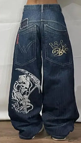 Y2k New Retro Street Clothing Harajuku Hip Hop Jeans Gothic Punk Fashion
