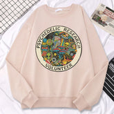Casual Kawaii Women Sweatshirts Psychedelic Research Volunteer Colourful Prints