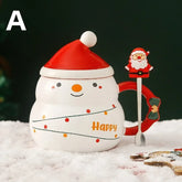 Christmas Ceramic Coffee Mug Style Cartoon Handgrip