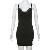 Chic Lace V-Neck Dress: 2023 Autumn-Winter Fashion for Parties and Club Events!