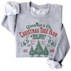 Christmas Tree Farm Vintage Christmas Sweatshirt Retro Christmas Cozy Tops Sudadera