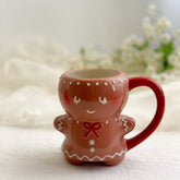 Christmas Ceramic Mug Cute Gingerbread Man Coffee Couple