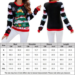 Sweater Personalized Christmas Tree Woman Knitted for Christmas Gift Winter Warm