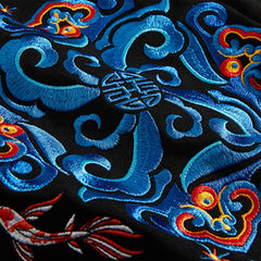 Hoodies For Men Coat Harajuku Totem Embroidery Black