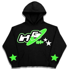 Y2K Goth Star Print Sweatshirt Trendy Harajuku Men Hoodies