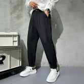 Suit Pants Fashion Business Society Ankle Zipper Pants Straight Office Trousers