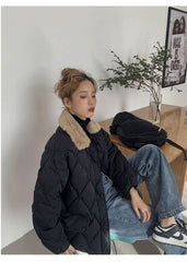 Jackets Quilted Loose Warm Korean Fashion Down Coats Casual Soft Bomber Jacket