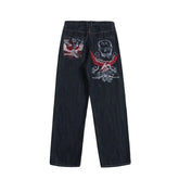 Y2k Goth Cargo Jeans: Loose Fit, Wide Trousers