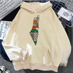 Autumn Winter Palestine Hoodie Women Printed Pullovers
