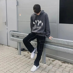 Y2K 2023 American New Print Hoodie Casual Couple Streetwear Women's