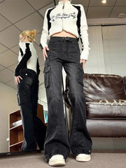 Black Gothic Y2K Cargo Jeans