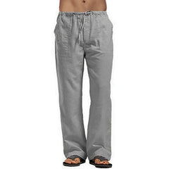 Men Cotton Linen Pants Loose Cool Casual Streetwear
