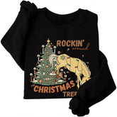 Rockin the Christmas Tree Sweatshirt Cowboy Cowgirl Christmas Sweatshirt Cozy Tops Sudadera