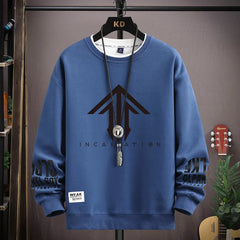 Korean Streetwear Graphic Sweatshirt Men Casual Fashion for Autumn