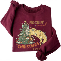 Rockin the Christmas Tree Sweatshirt Cowboy Cowgirl Christmas Sweatshirt Cozy Tops Sudadera