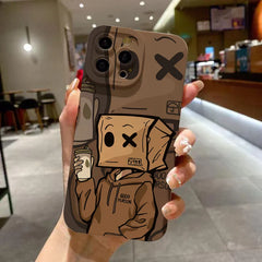 Cartoon Paper Man Pattern Phone Case For iPhone