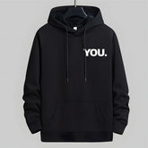 Autumn Korean Chic Letter Printed Hoodies Men Casual Oversized Pullover