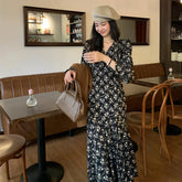 Casual V-Neck Floral Long Dress for Women