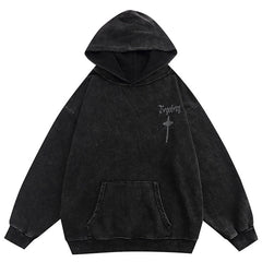 Hoodie Retro Cross Graffiti Pullover Men Retro Cross
