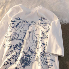 Men's T-shirt Retro Graffiti Punk Funny T Shirt Girls Summer Print Short