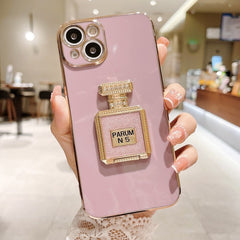 Bling Perfume Holder Phone Case For iphone Bracket Plating Cover