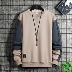 Hoodies Men Korean Fashion Pullover Hoody Patchwork Tops