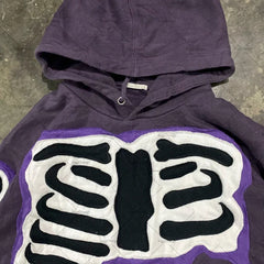 Y2K baggy Street Hip Hop Casual Loose All-Match Pullover Hoodies Goth Purple Ripped