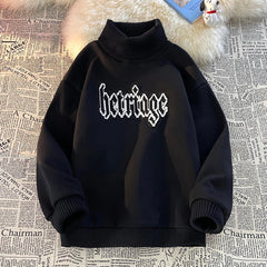 Stay Cozy in Style Autumn Winter Gothic Art Letter Sweatshirt Thickened Warmth
