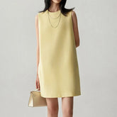 blend commuting simple sleeveless straight dress, comfortable and fashionable
