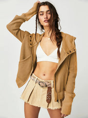 Cozy & Casual Jacketed Patchwork Hoodie for Women