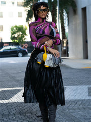 Purple Maze Mesh Top