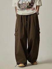 Safari Style Japanese Men Baggy Cargo Pants