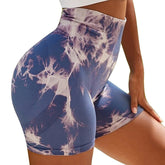 Seamless Tie Dye High Waist Yoga Shorts
