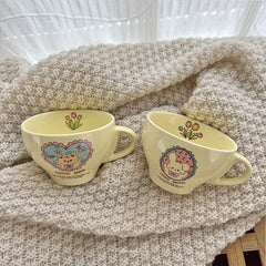 Ceramic Mug Mushrooms Garden Korean Cute Cartoon Bear Bunny