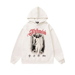 Men Hip Hop Jesus Print Hoodie