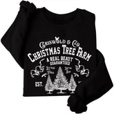 Christmas Tree Farm Vintage Christmas Sweatshirt Retro Christmas Cozy Tops Sudadera