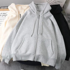Hoodie Zipper Women Embroidered Retro Little Devil Fashion Y2K Street Casual