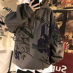 Hoodies women Sweatshirts Print Anime Hoody Streetwear Tops clothes punk Autumn