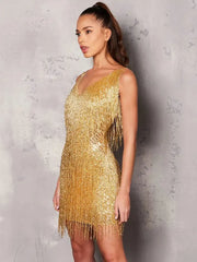 Sequins Tassel Mini Dress