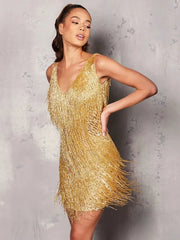 Sequins Tassel Mini Dress