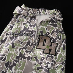 Hoodies Oversized Camouflage Sweatshirt Gothic Goth Zip Up Clothes Couples Streetwear Women