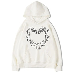 Korean Cat Love Hoodie: Cute Women Wear for Autumn Winter