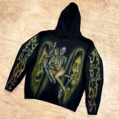 Men Hoodies Terrifying Skull Tops Oversize Streetwear