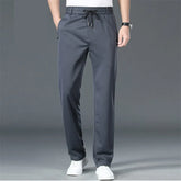 Stylish and Comfortable: Blue Men's Straight Stretch Pants for Business and Work