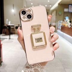 Bling Perfume Holder Phone Case For iphone Bracket Plating Cover