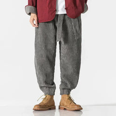 Hip-hop Street Chic Winter Corduroy Harem Joggers for Men
