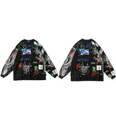 2023 Men Streetwear Hip Hop Graffiti Hoodies Long Sleeve Harajuku Oversized Autumn Loose