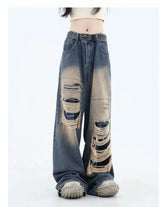 Y2k Ripped Jeans Harajuku Gothic Grunge Baggy Streetwear Gyaru Trousers