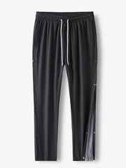 Men's Sweatpants: Side Button Loose Casual Straight Pants